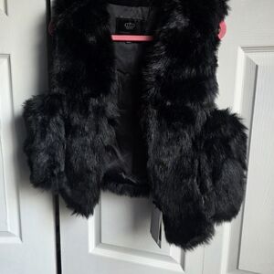 Black Faux Fur Vest